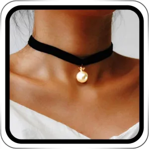 GRAEEN Black Velvet Choker Necklaces Pearl Pendant Necklace Adjustable Chokers Short Clavicle Necklace Jewelry for Women