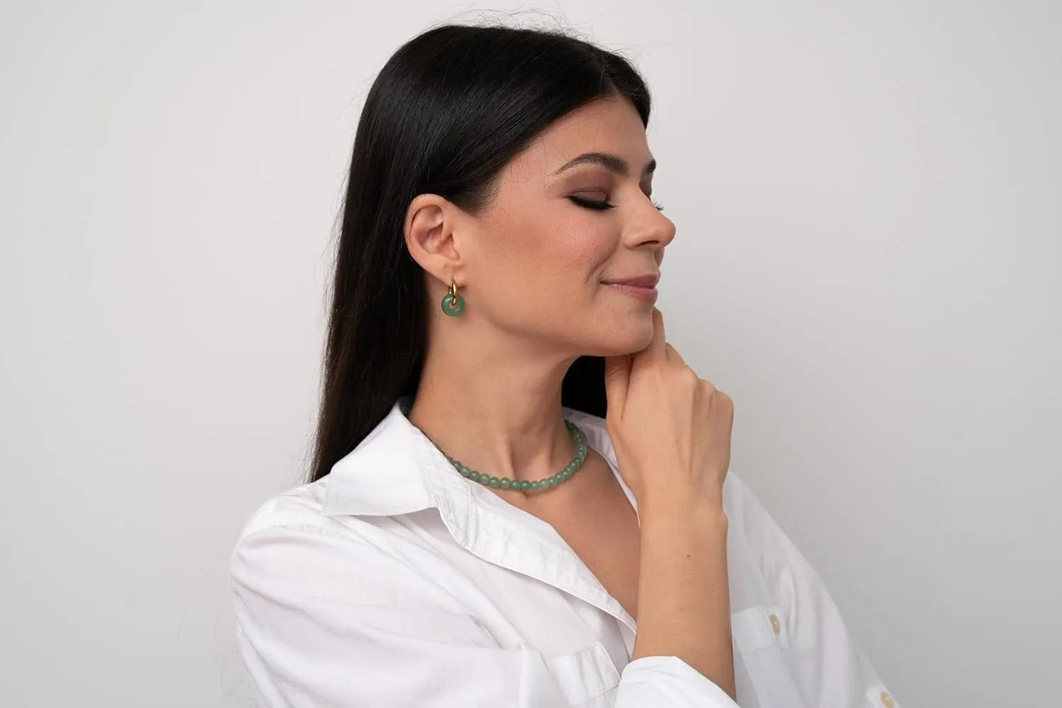 Green Aventurine Jade Necklace, Green Choker Necklace Healing Crystal Necklace with Pearl for Women, Handmade Necklaces Spiritual Jewelry for Women. (green aventurine)