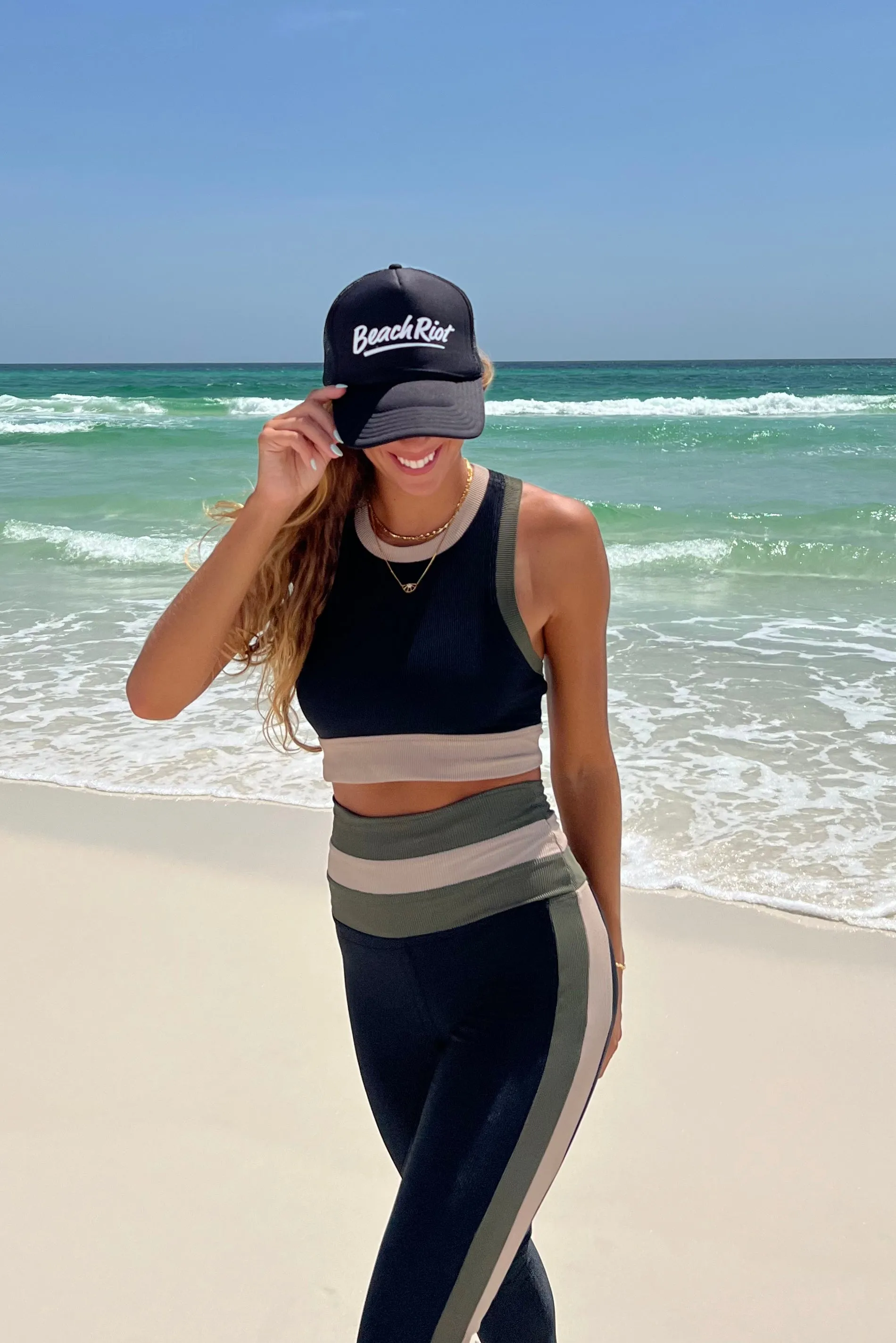 Gwen Top Military Olive Colorblock