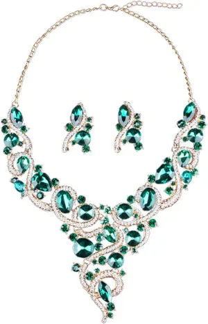Hamer Women's Multi-Color Crystal Statement Chokers Necklace Pendant Jewelry for Girls
