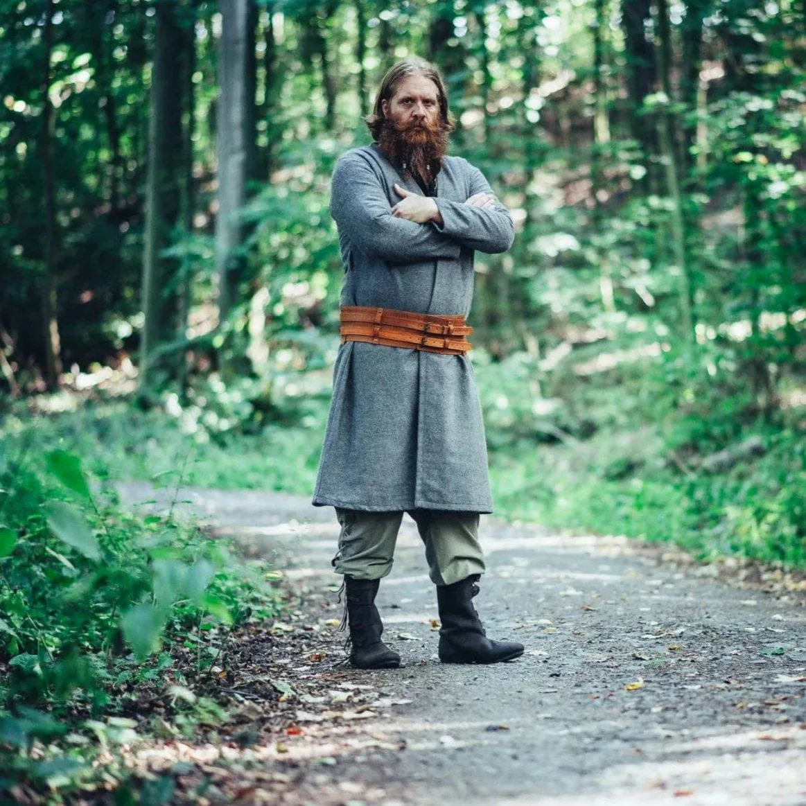 Handcrafted Wool Viking Tunic | Open Front, Knee-Length