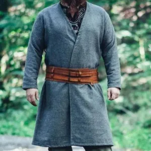 Handcrafted Wool Viking Tunic | Open Front, Knee-Length