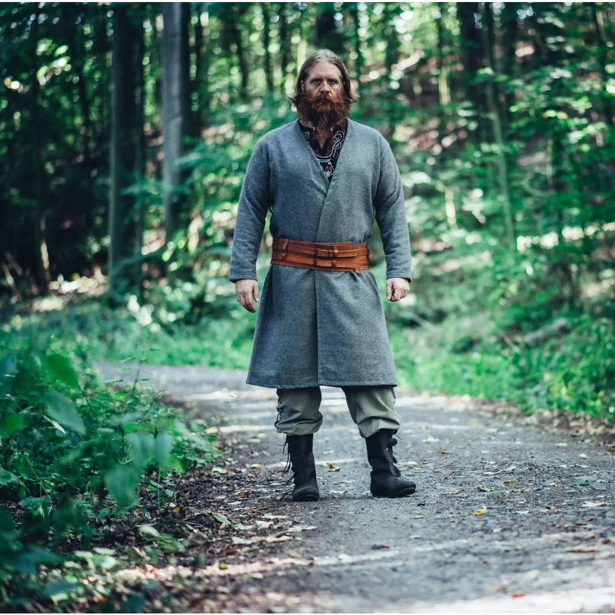 Handcrafted Wool Viking Tunic | Open Front, Knee-Length