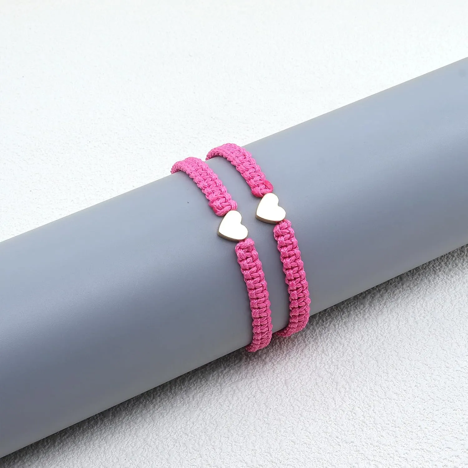 Handmade Gold Heart Woven Bracelets,Colorful Couples Bestie Matching Bracelets,Trendy Simple Friendship Love Jewelry Gifts for Women