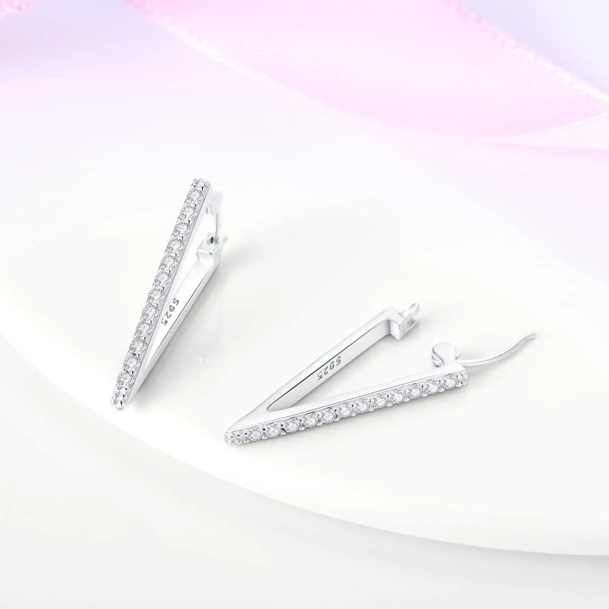 Hapour 925 Sterling Silver Hoop Earrings for Women Dangle Earrings Small Boho Earrings Rope Design for Sensitive Ears, Double Oval Huggie Hoop Earrings Gifts for Her Mother's Day Birthday