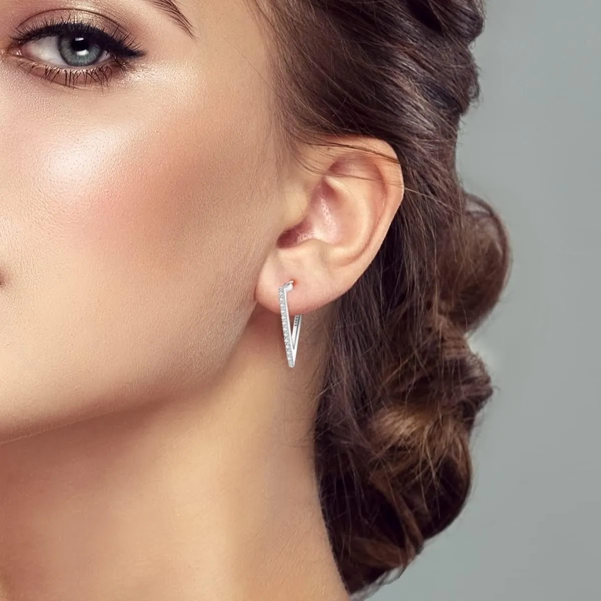 Hapour 925 Sterling Silver Hoop Earrings for Women Dangle Earrings Small Boho Earrings Rope Design for Sensitive Ears, Double Oval Huggie Hoop Earrings Gifts for Her Mother's Day Birthday