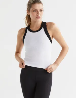 Harmony Ribbed Tank - White & Black