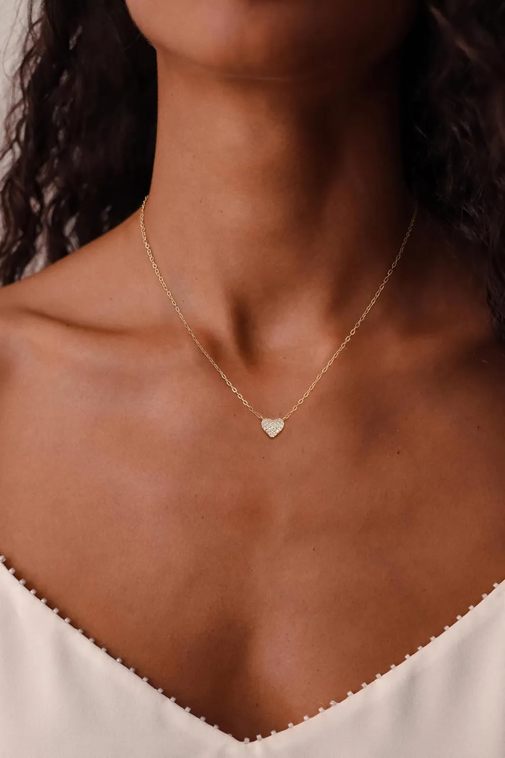 Heart Necklace for Women 14K Gold Plated Heart Pendent Necklaces Cuban Link Paperclip Choker CZ Charm Tarnish Free Gold Jewelry Gifts for Women