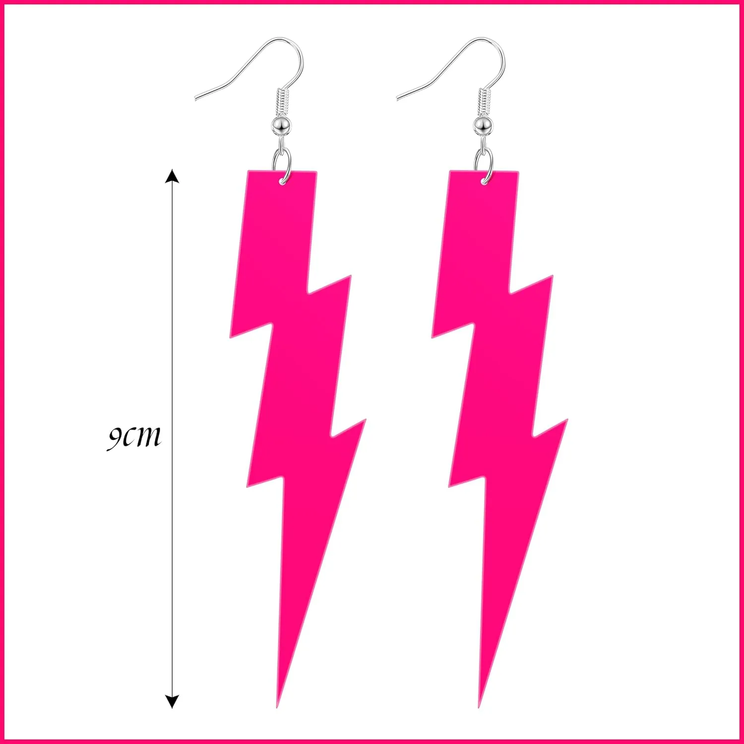 Hicarer 3 Pair 80s 90s Neon Earrings for Women Fluorescent Earring Retro Pendant Acrylic Drop Dangle for Glow Party Outfit