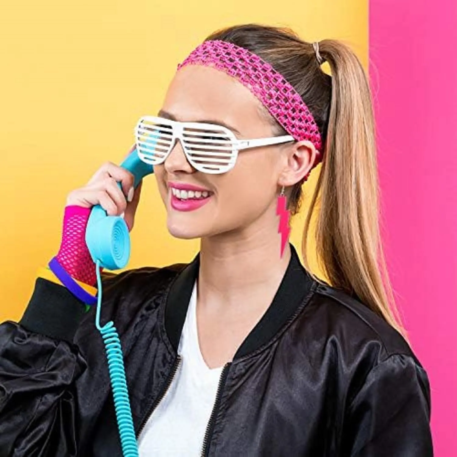 Hicarer 3 Pair 80s 90s Neon Earrings for Women Fluorescent Earring Retro Pendant Acrylic Drop Dangle for Glow Party Outfit