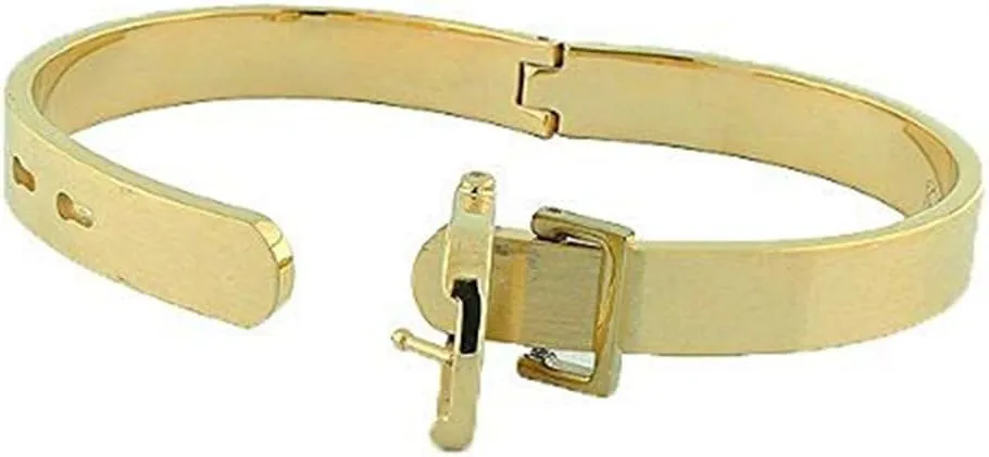High Polished Adjustable Belt Buckle Bracelets Bangle For Men Women Classic Jewelry Gift