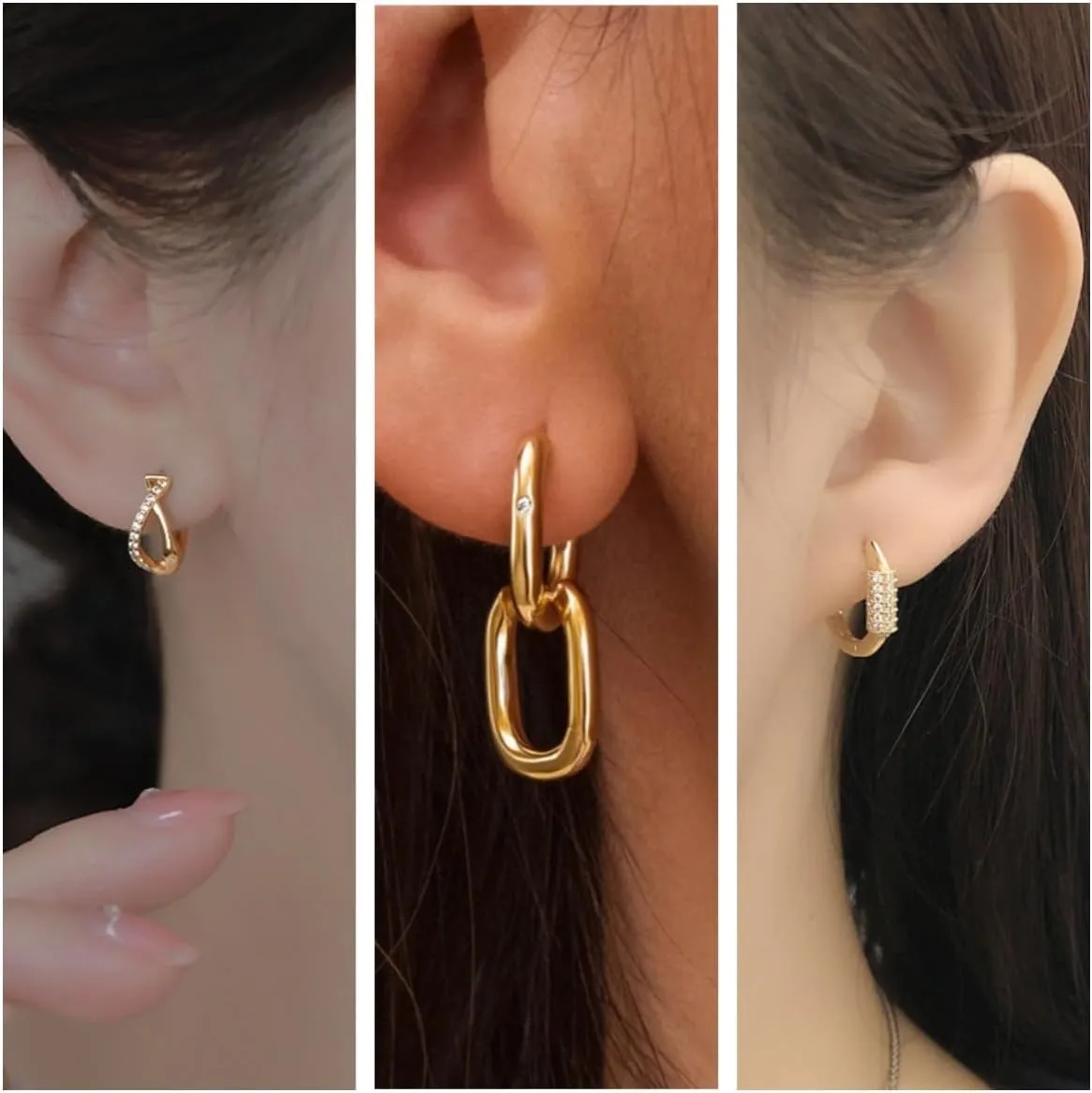 Hoop Earrings for Women, 3/4 Pairs Small S925 Earrings Sterling Silver Earrings
