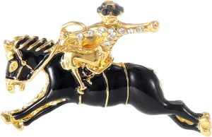 Horse Brooch for Horse Lover Race Horse Brooch Fashion Shining Rhinestone Horse Animal Brooch Pin Party Dress Clothing Accessory