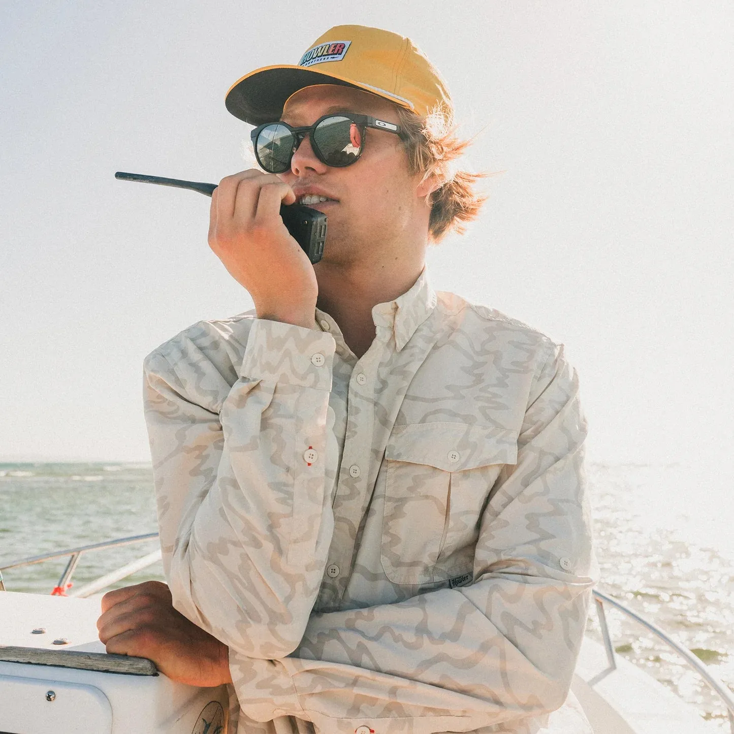 Howler Brothers Matagorda Longsleeve - Ocean Motion: Off White