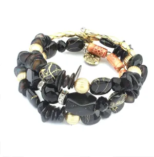 HSQYJ Boho Crystal Bead Stackable Bracelets Bohemian Vintage Multilayer Colorful Charm Stretch Bracelet Delicate Beach Bangle Jewelry for Women