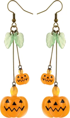 Hypoallergenic Halloween Earrings Dangle for Women,Glowing Spooky Ghost Skull Dangle Earrings Cute Pumpkin Ghost Face Dangle Earrings Halloween Holiday Acrylic Earrings Party Jewelry Gifts