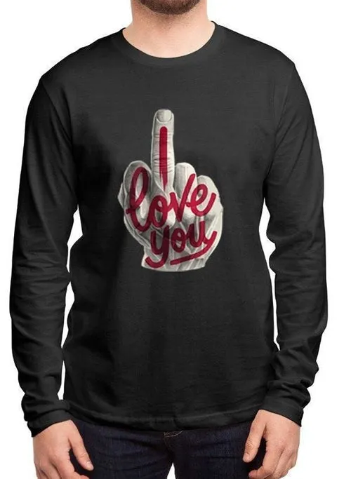 I Love You Full Sleeves Black,Green,Purple T-shirt