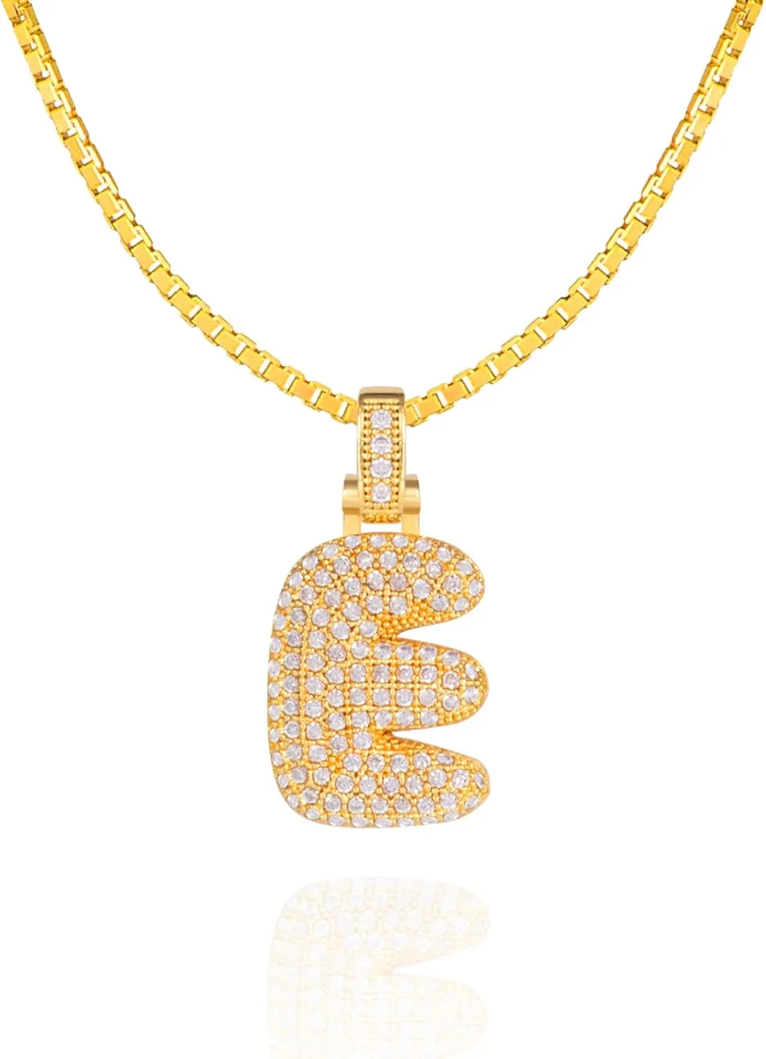 Initial Necklaces for Women, A-Z Bubble Initial Necklaces for Women, 14K Gold Plated with Cubic Zirconia - ValentinesDay Gifts for Her, Stocking Stuffers, Anniversary, Birthday Gifts for Her