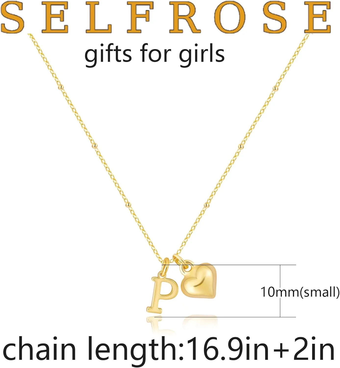 Initial Necklaces for Women,Dainty Letter Necklace 14K Gold Plated Heart Initial Pendant Necklace Simple Gold Choker Necklaces for Women Trendy Cute Heart Name Necklace Gold Jewelry for Women