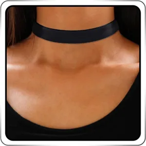 JAKAWIN Black Leather Choker Necklace for Women
