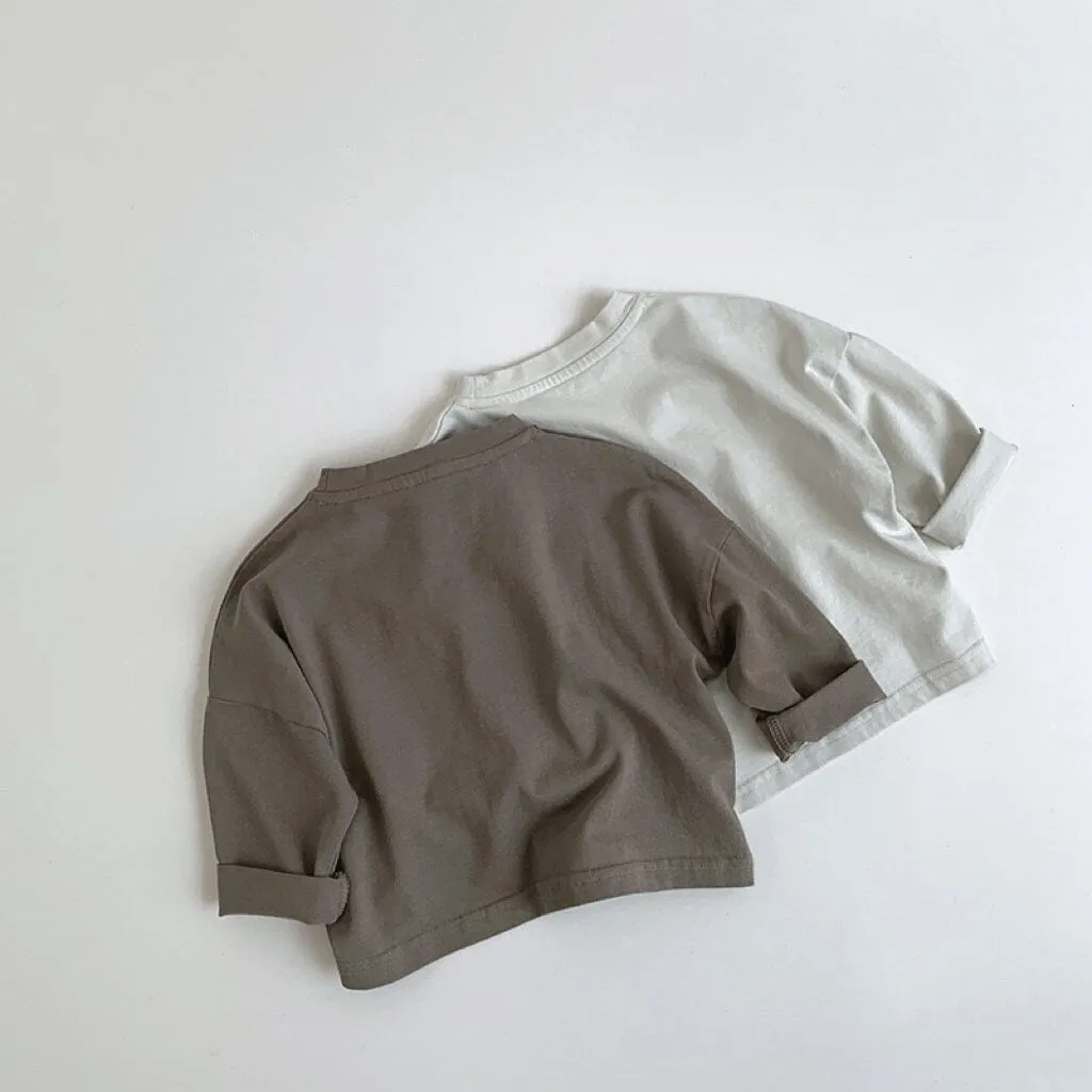 Jasper Solid Color Big Pocket Long Sleeve Top