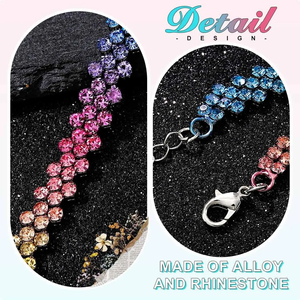 JEAIRTS Choker Rhinestone Necklace Diamond Row Necklaces Crystal Chokers Chain Jewelry Sparkly Party Prom Accessories for Women