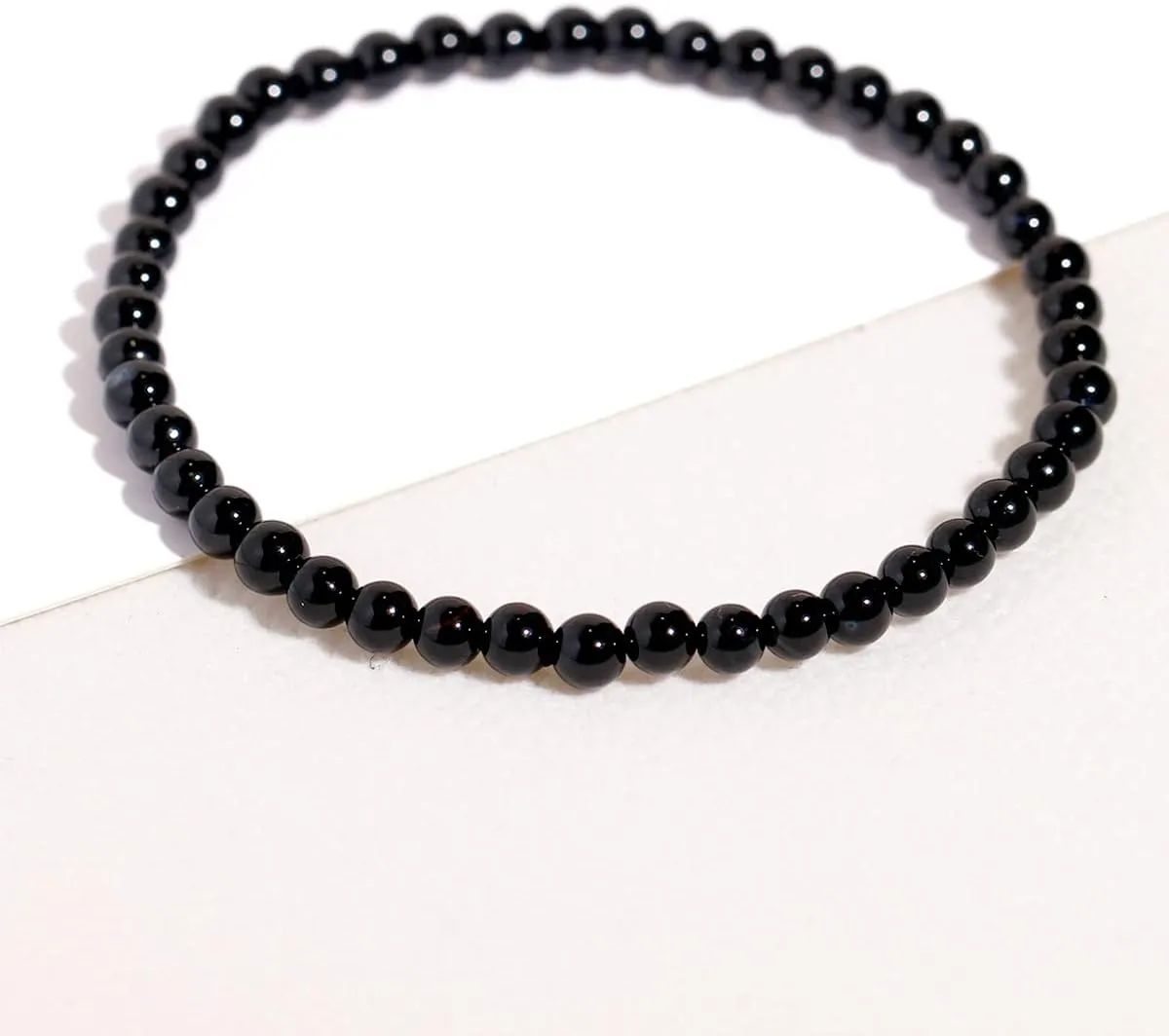 Jewever 2Pcs Genuine Semi Gems Friendship Beaded Bracelets for Women Crystals and Gemstones Stretch Healing Bracelets Beads 4mm
