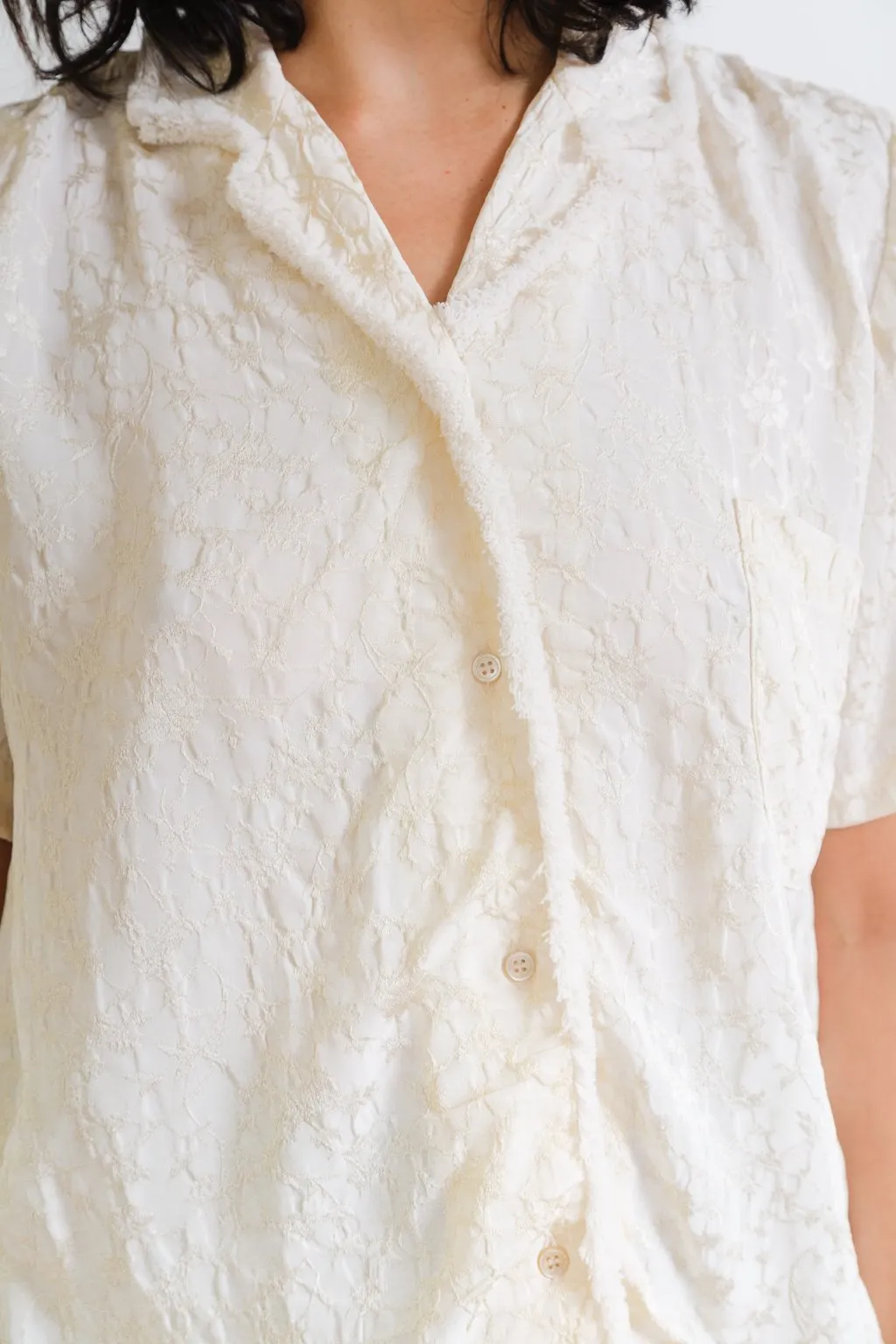 Johan Top, Ivory Viscose Jacquard