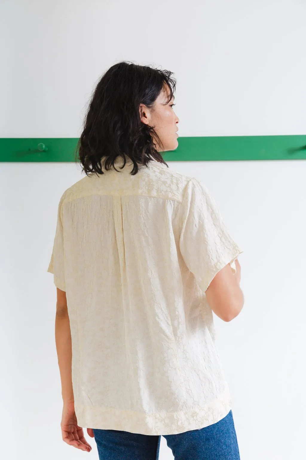 Johan Top, Ivory Viscose Jacquard
