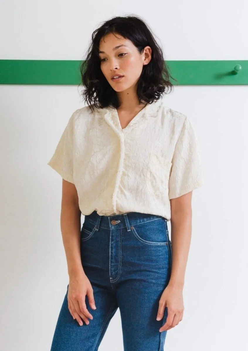 Johan Top, Ivory Viscose Jacquard