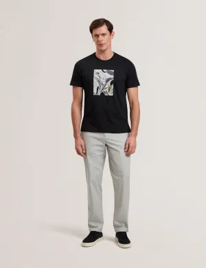 Justino Short Sleeve Box Print Graphic T-Shirt Black