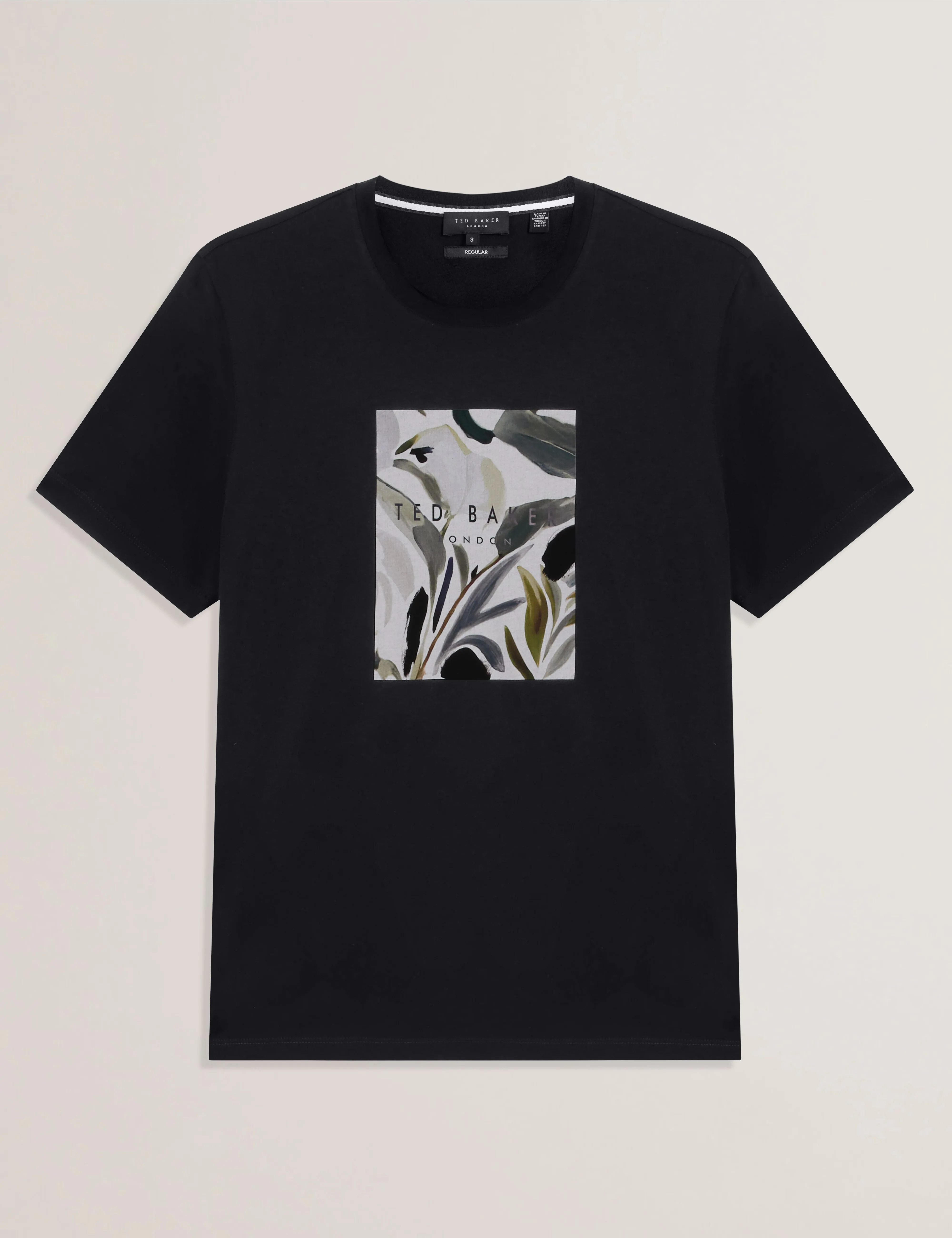 Justino Short Sleeve Box Print Graphic T-Shirt Black