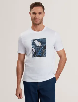 Justino Short Sleeve Box Print Graphic T-Shirt White
