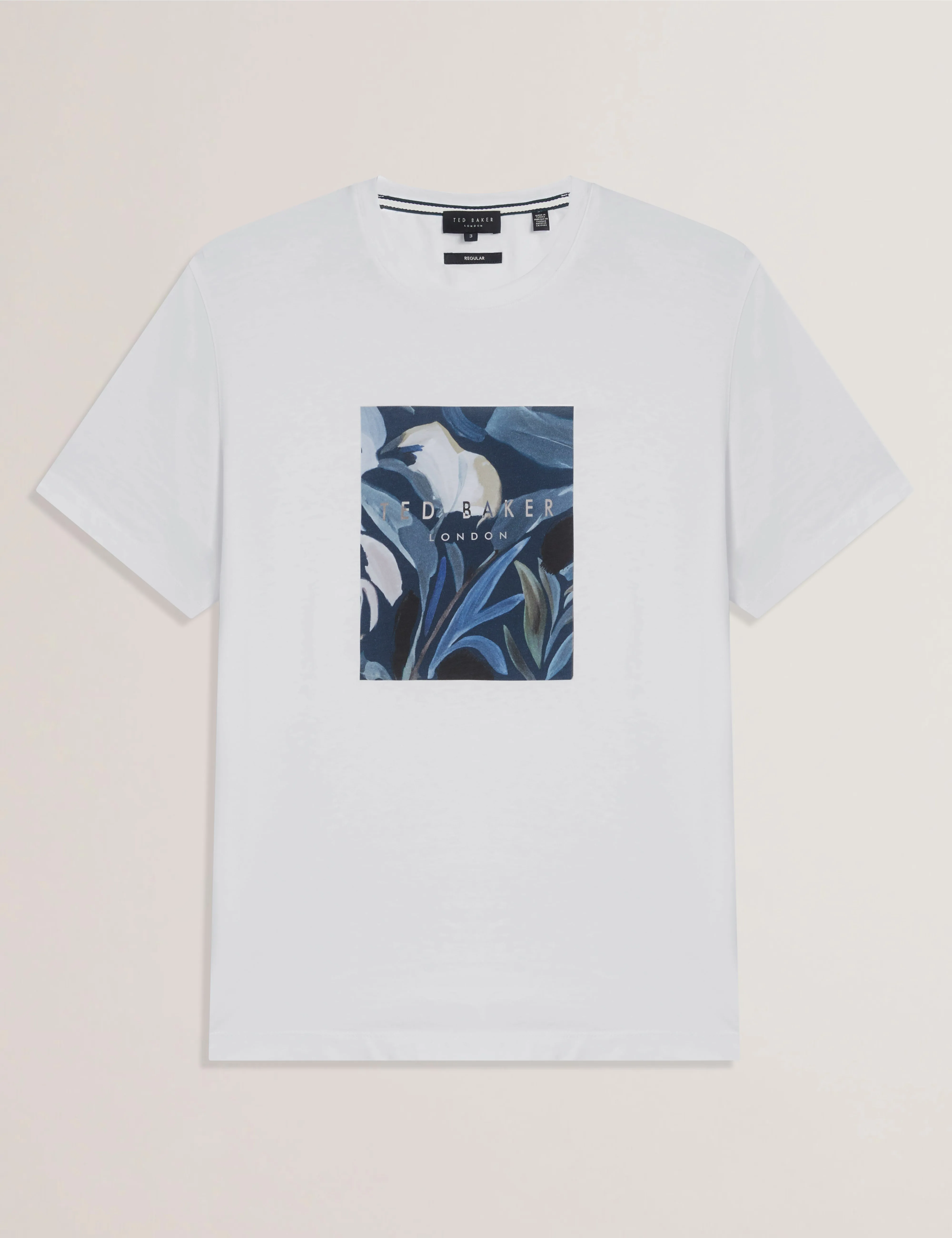 Justino Short Sleeve Box Print Graphic T-Shirt White