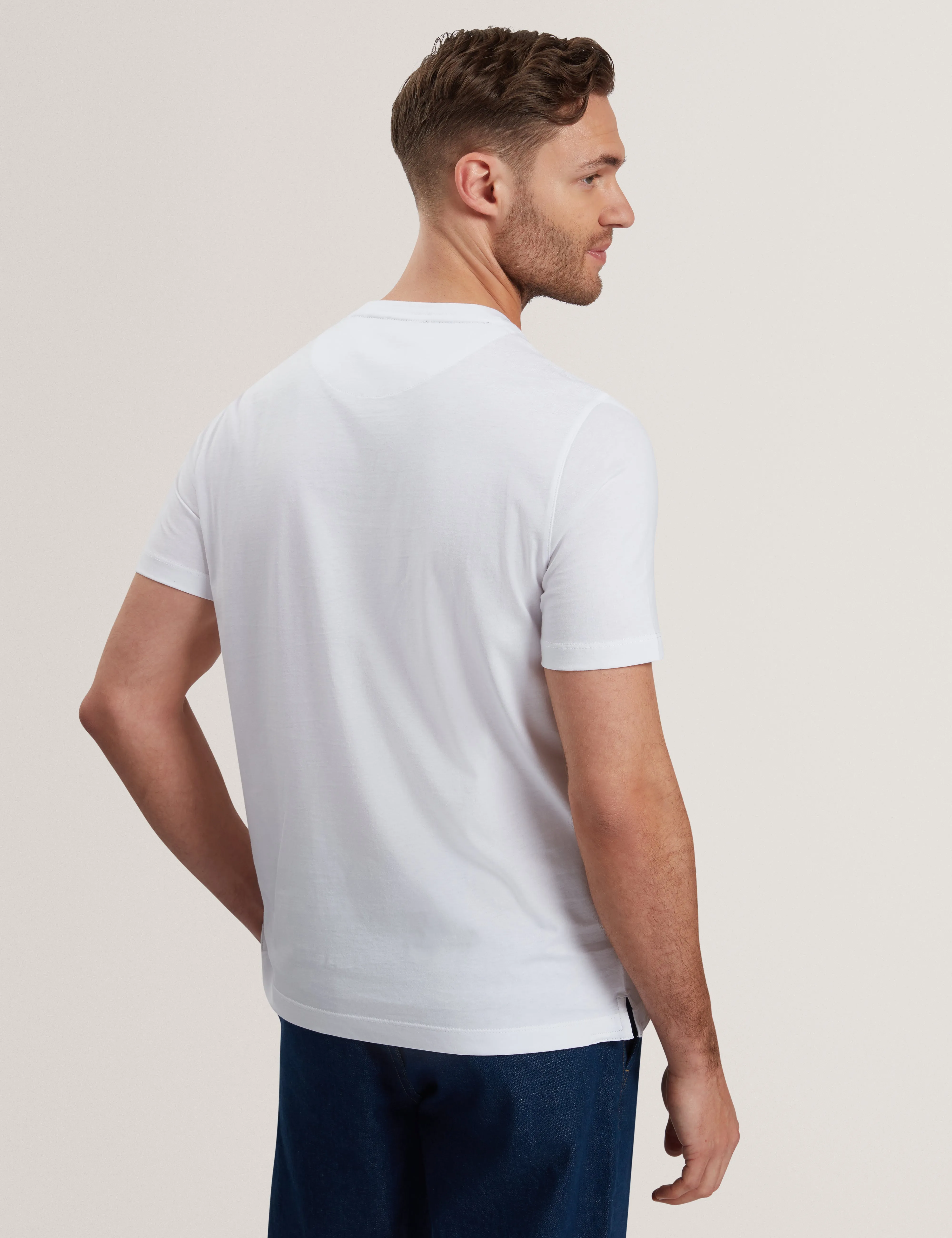 Justino Short Sleeve Box Print Graphic T-Shirt White