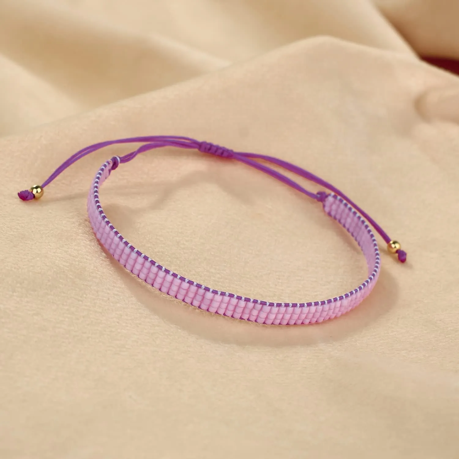 KELITCH Miyuki Seed Bead Bracelets Pure Color Bangle Bracelets Handmade Braided Friendship Wrap Bracelet for Women
