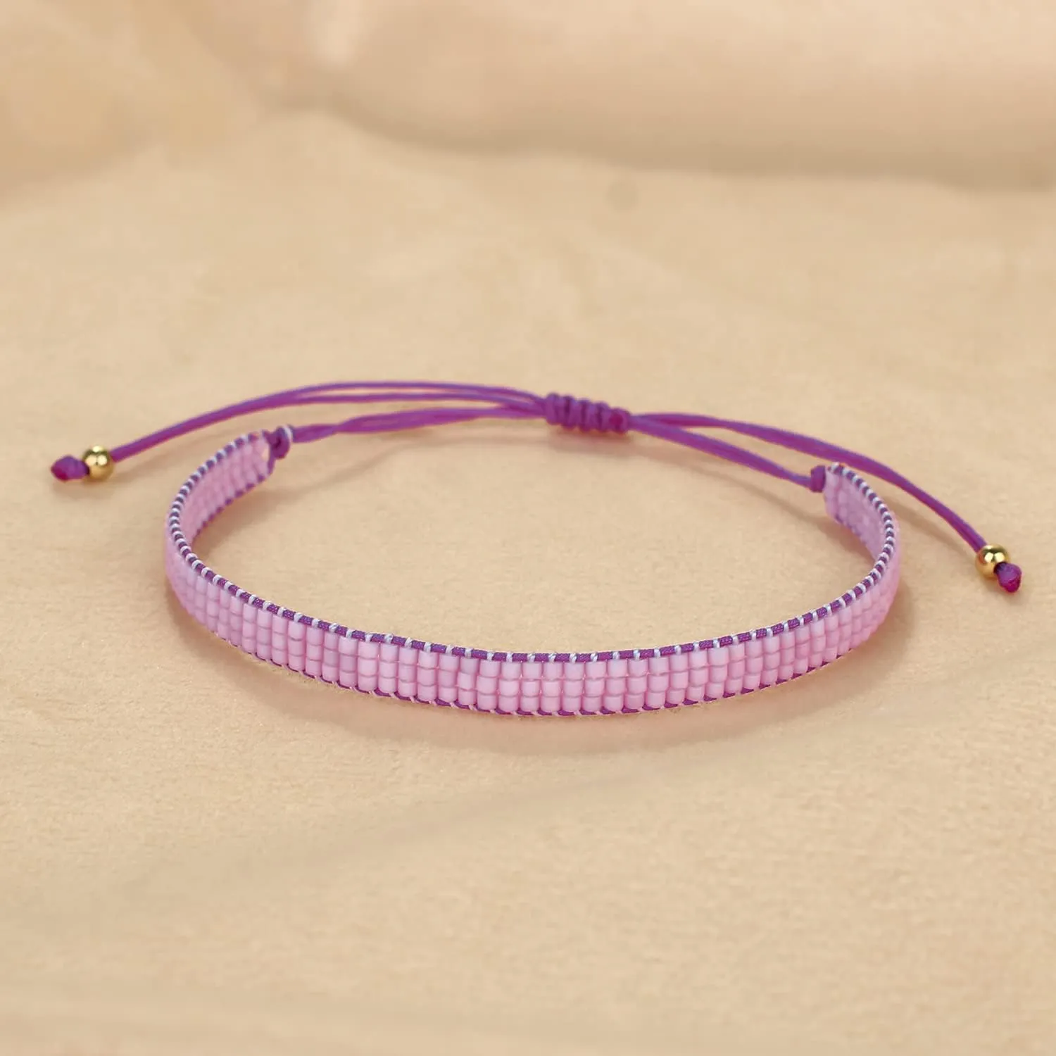 KELITCH Miyuki Seed Bead Bracelets Pure Color Bangle Bracelets Handmade Braided Friendship Wrap Bracelet for Women