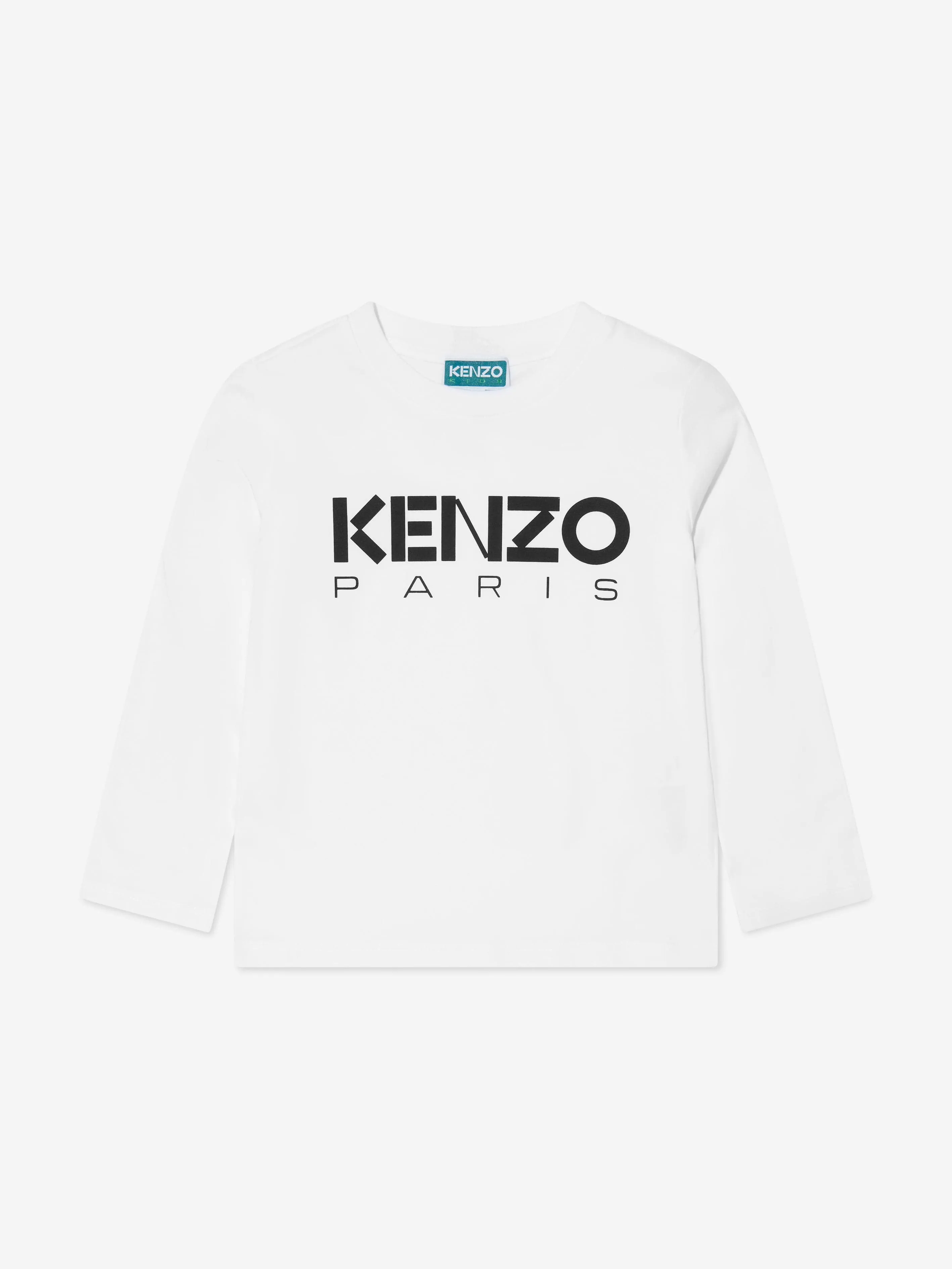 KENZO Kids Organic Cotton Long Sleeve T-Shirt in White