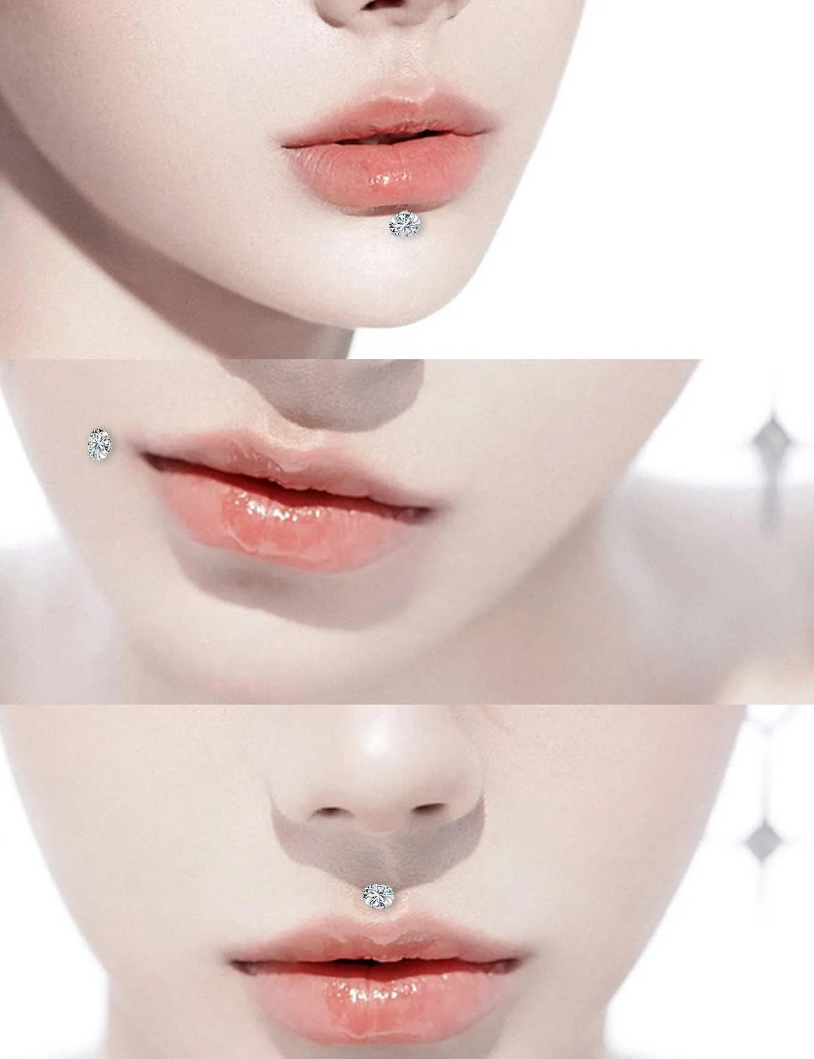 Kridzisw 20G 18G Threadless Push in Nose Rings Studs Stainless Steel Nose Nostril Piercing Jewelry for Women Men CZ Inlaid 1.5MM 2MM 2.5MM 3MM 15Pcs-16Pcs
