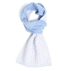 LIGHT BLUE AND WHITE TWO-TONE CASHMERE NECK WARMER