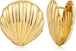 LILIE&WHITE Gold Shell Stud Earrings for Women Heart Shell Ocean Beach Earrings Fashion Jewelry Gift