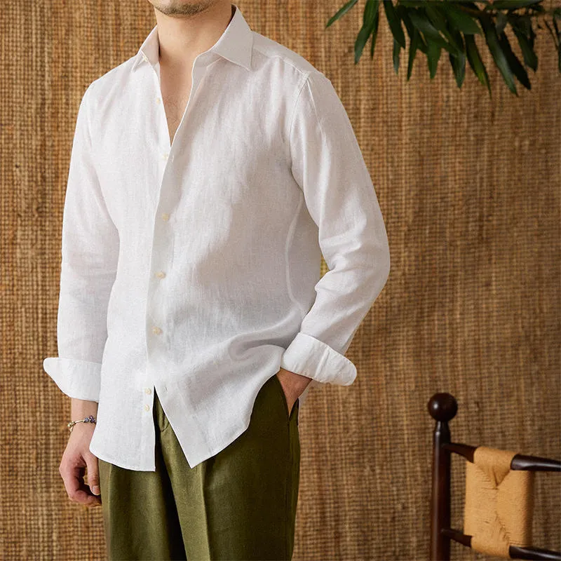 Linen Italian Long Sleeve Casual Shirt