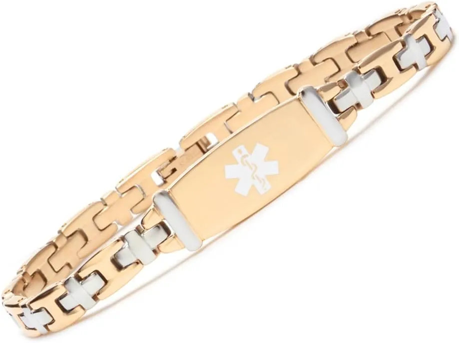 LinnaLove Lady Medical Alert id Bracelets-Stainless Steel Medical Bracelets for Women-7.5"
