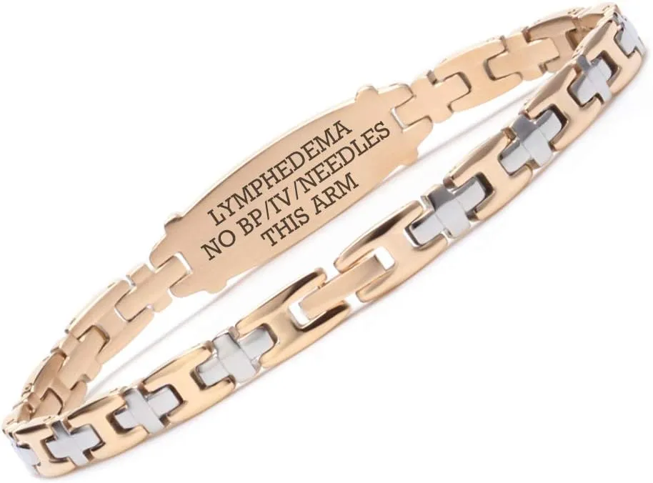 LinnaLove Lady Medical Alert id Bracelets-Stainless Steel Medical Bracelets for Women-7.5"