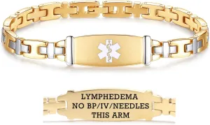 LinnaLove Lady Medical Alert id Bracelets-Stainless Steel Medical Bracelets for Women-7.5"