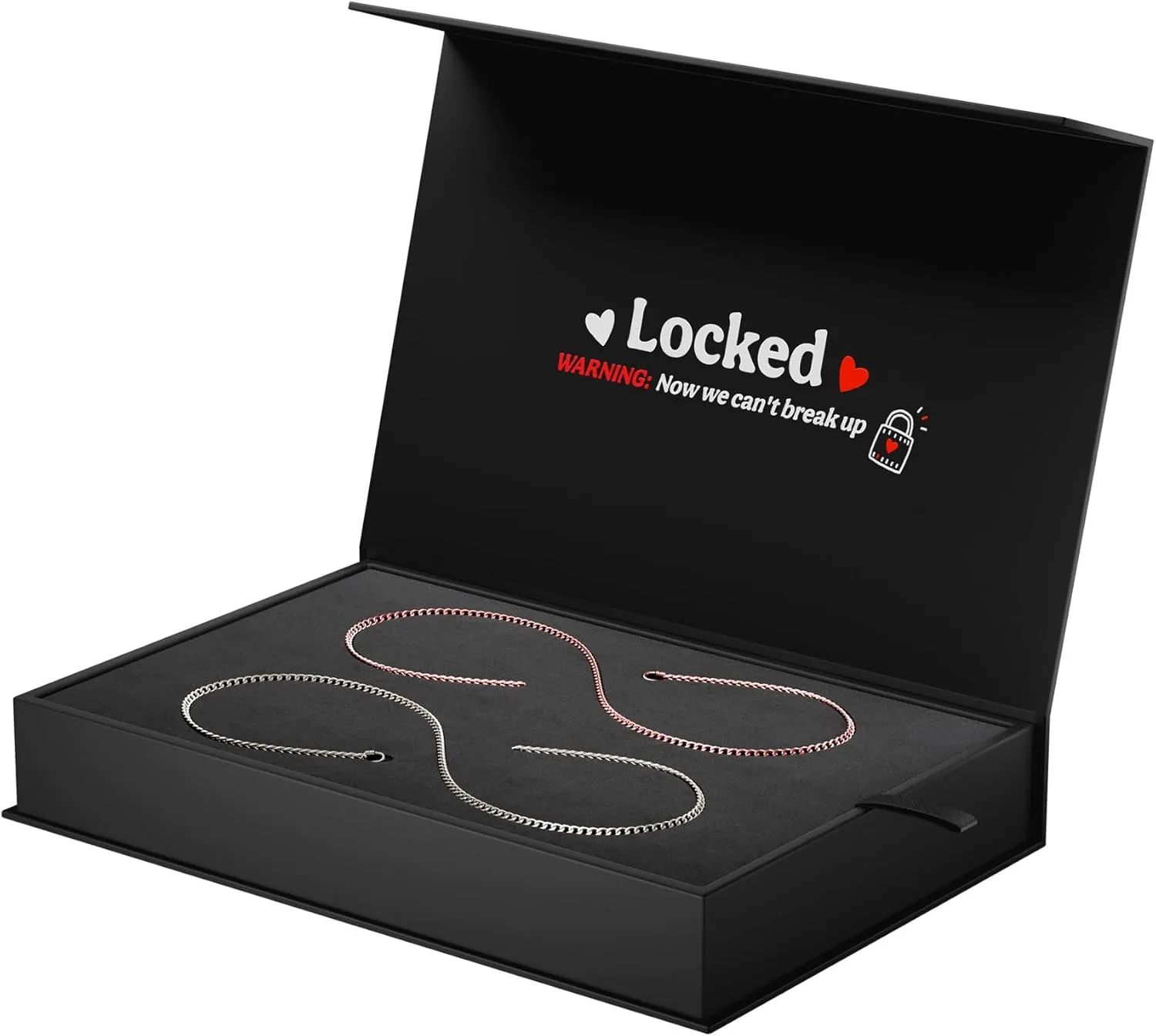 Locked Permanent Couples Bracelets, Matching Bracelet Set for Love Couples with Locking Clasp | Relationship Date Night Gift for Girlfriend and Boyfriend Kit