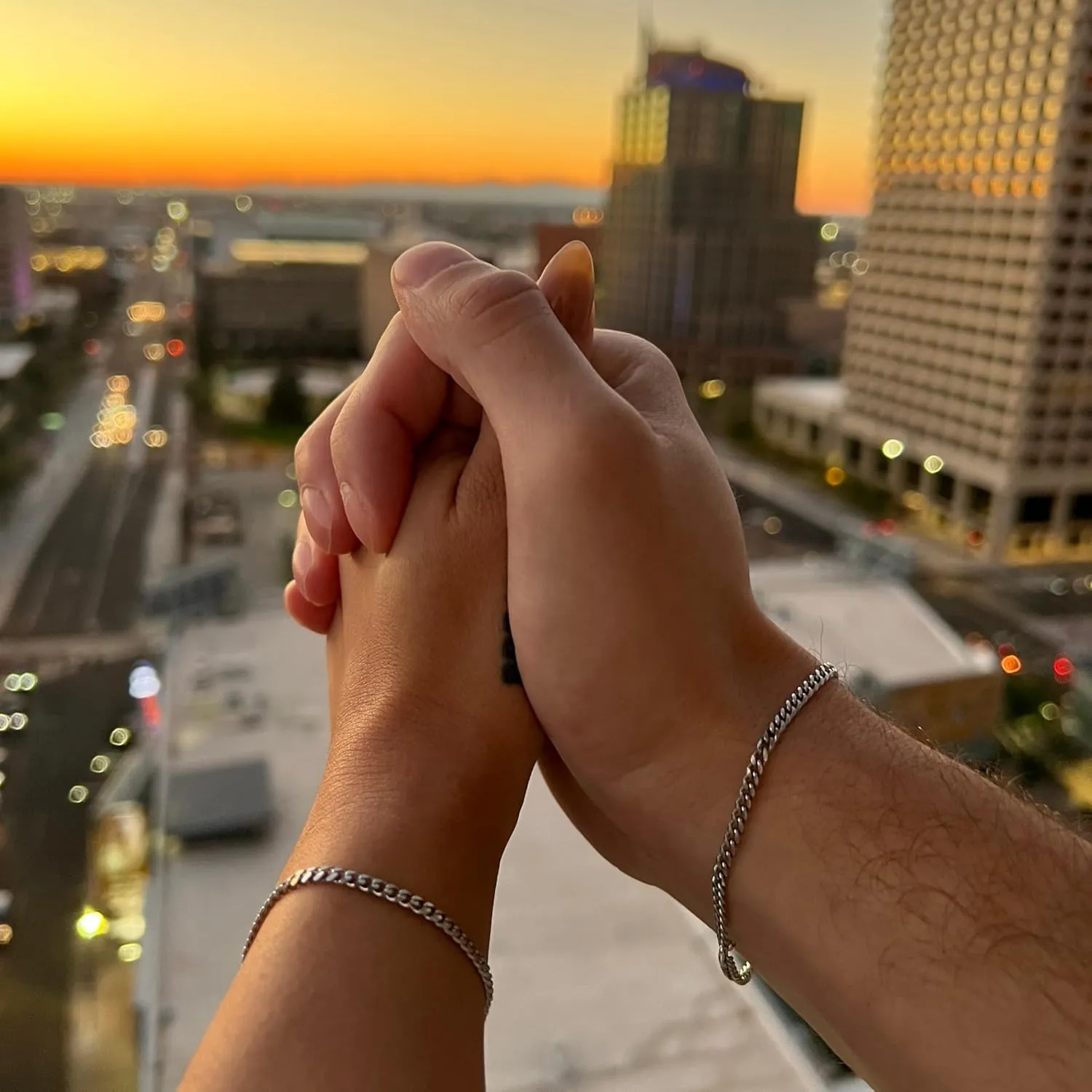 Locked Permanent Couples Bracelets, Matching Bracelet Set for Love Couples with Locking Clasp | Relationship Date Night Gift for Girlfriend and Boyfriend Kit