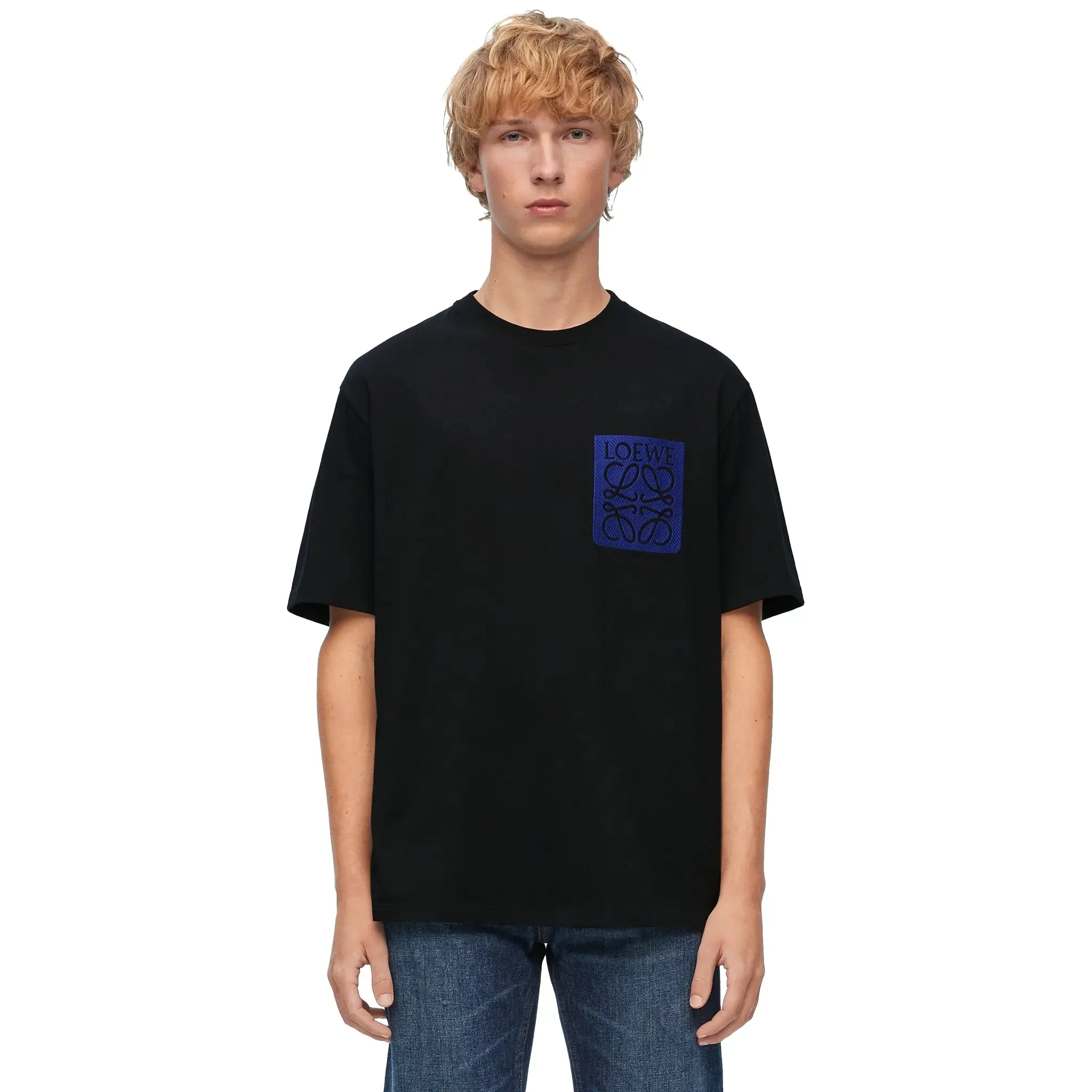 Loewe Anagram Fake Pocket Black Blue T Shirt