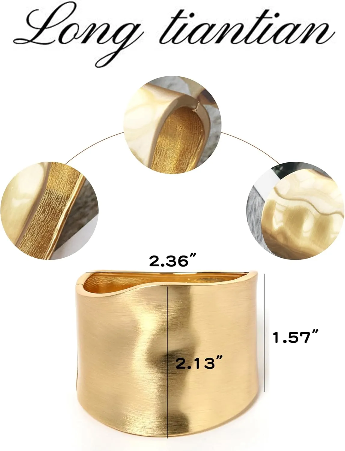 Long tiantian Gold Bracelets for Women, Gold Bangles for Women Chunky Bangle Bracelets for Women Bracelets Stack Tarnish Free Gold Jewelry Set of 3 for Women Accessories for Her Gifts