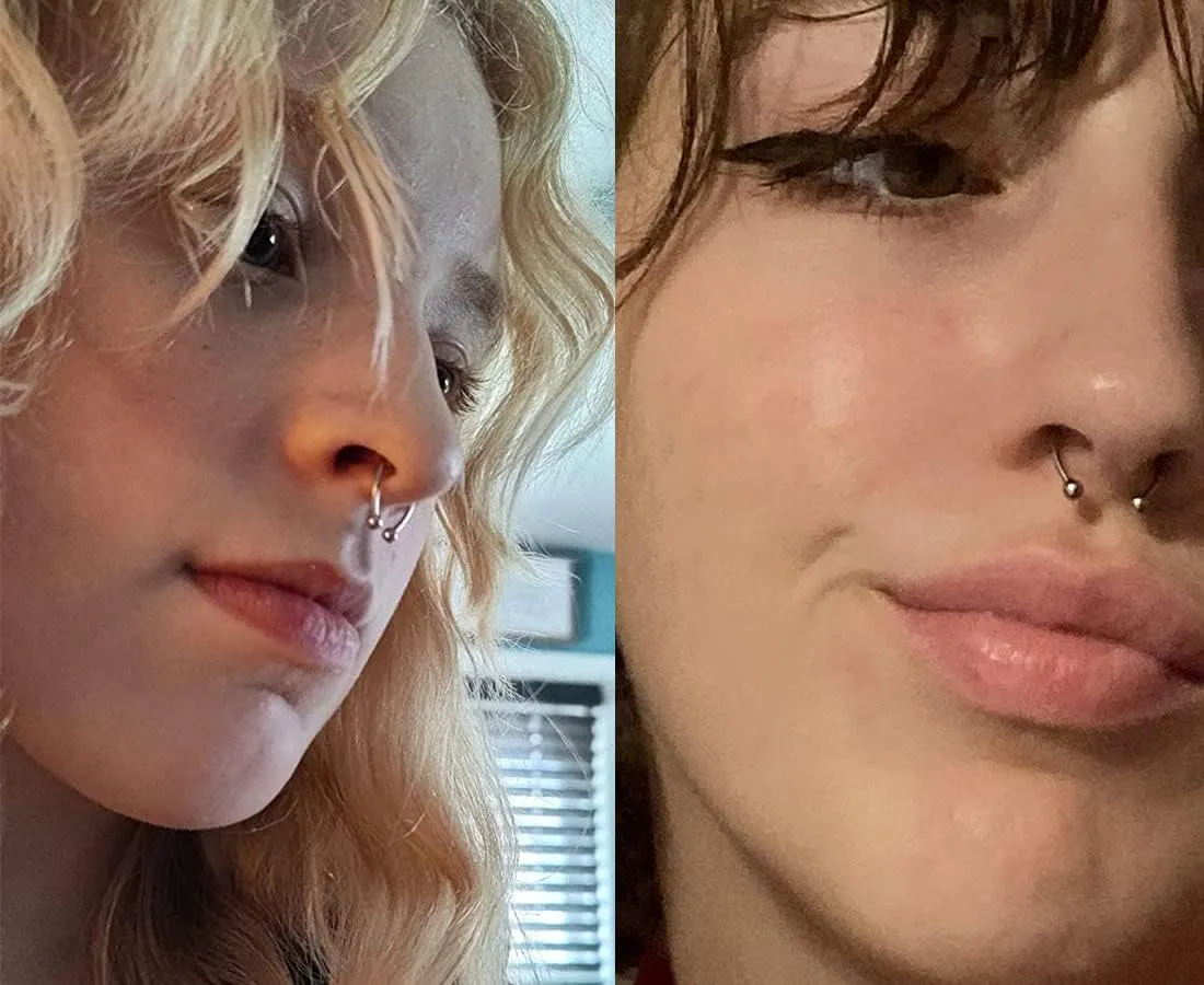Longita Fake Piercings - Nose Ring, Eyebrow, Lip Ring, Labret Studs & More - Adhesive Face Jewelry